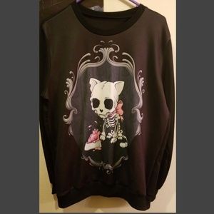 Cute cat skeleton sweater